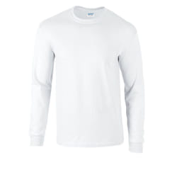 Gildan Unisex Adult Ultra Cotton Long-Sleeved T-Shirt - S, White