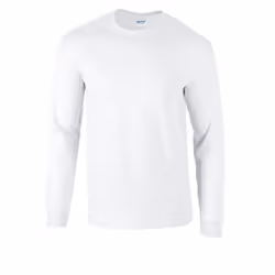 Gildan Unisex Adult Ultra Cotton Long-Sleeved T-Shirt - L, White