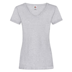 Fruit of the Loom Womens/Ladies Valueweight Heather Deep V T-Shirt - XS, Heather Grey