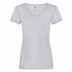 Fruit of the Loom Womens/Ladies Valueweight Heather Deep V T-Shirt - XL, Heather Grey