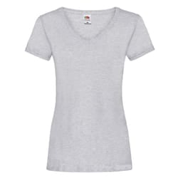 Fruit of the Loom Womens/Ladies Valueweight Heather Deep V T-Shirt - XL, Heather Grey