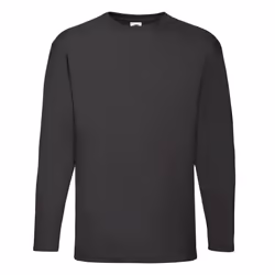 Fruit of the Loom Mens Valueweight Long-Sleeved T-Shirt - L, Black