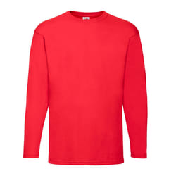 Fruit of the Loom Mens Valueweight Long-Sleeved T-Shirt - S, Red