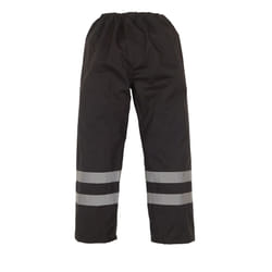 Yoko Unisex Adult Waterproof Hi-Vis Over Trousers - 42R, Black