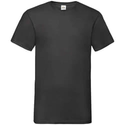 Fruit of the Loom Mens Valueweight V Neck T-Shirt - S, Black