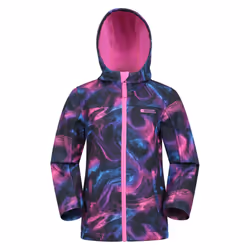 Mountain Warehouse Childrens/Kids Exodus II Marble Effect Water Resistant Soft Shell Jacket - 3-4 Years, Magenta Purple