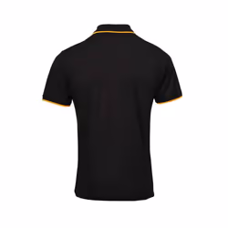 Premier Mens Coolchecker Contrast Pique Polo Shirt - 3XL, Black/Sunflower