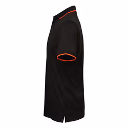 Premier Mens Coolchecker Contrast Pique Polo Shirt - L, Black/Orange
