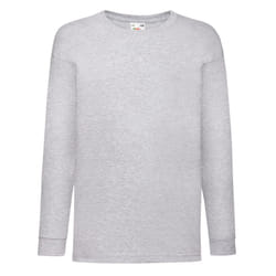 Fruit of the Loom Childrens/Kids Value Heather Long-Sleeved T-Shirt - 14-15 Years, Grey