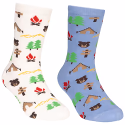 Trespass Childrens/Kids Camping Socks (Pack of 2) - 12 UK Child-3 UK, Blue/Cream