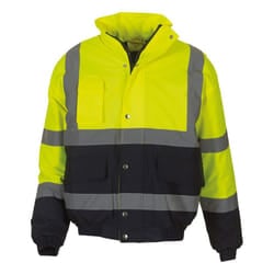 Yoko Unisex Adult Two Tone Hi-Vis Bomber Jacket - XXL, Yellow/Navy