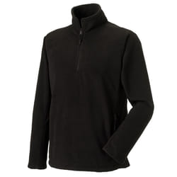 Russell Mens Quarter Zip Fleece Top - L, Black