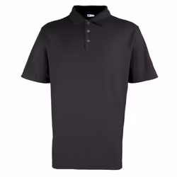 Premier Mens Pique Stud Front Polo Shirt - 3XL, Black