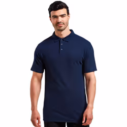 Premier Mens Pique Stud Front Polo Shirt - S, Navy
