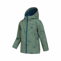 Mountain Warehouse Childrens/Kids Exodus II Dinosaurs Water Resistant Soft Shell Jacket - 9-10 Years, Green