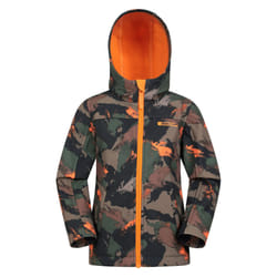 Mountain Warehouse Childrens/Kids Exodus II Camo Water Resistant Soft Shell Jacket - 11-12 Years, Dark Khaki