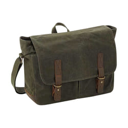 Quadra Heritage Leather Trim Messenger Bag - One Size, Olive