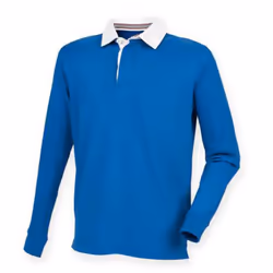 Front Row Mens Premium Rugby Shirt - S, Royal Blue