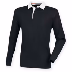 Front Row Mens Premium Rugby Shirt - 3XL, Black