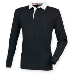Front Row Mens Premium Rugby Shirt - 3XL, Black