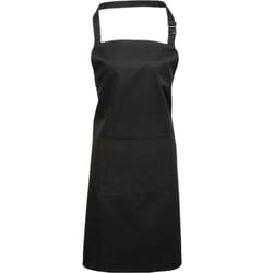 Premier Unisex Adult Colours Pocket Full Apron - One Size, Black