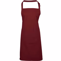 Premier Unisex Adult Colours Pocket Full Apron - One Size, Burgundy
