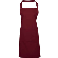 Premier Unisex Adult Colours Pocket Full Apron - One Size, Burgundy