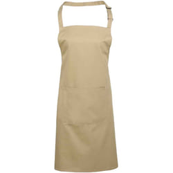 Premier Unisex Adult Colours Pocket Full Apron - One Size, Khaki