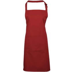 Premier Unisex Adult Colours Pocket Full Apron - One Size, Red