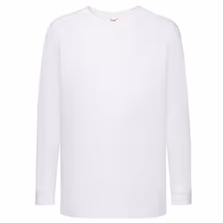 Fruit of the Loom Childrens/Kids Valueweight Long-Sleeved T-Shirt - 12-13 Years, White