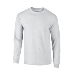 Gildan Unisex Adult Plain Ultra Cotton Long-Sleeved T-Shirt - 3XL, Ash