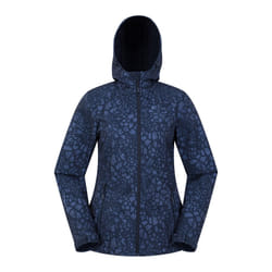 Mountain Warehouse Womens/Ladies Exodus Abstract Water Resistant Soft Shell Jacket - 14 UK, Dark Blue
