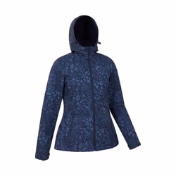 Mountain Warehouse Womens/Ladies Exodus Abstract Water Resistant Soft Shell Jacket - 14 UK, Dark Blue