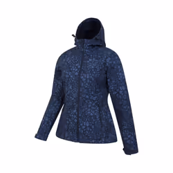 Mountain Warehouse Womens/Ladies Exodus Abstract Water Resistant Soft Shell Jacket - 14 UK, Dark Blue