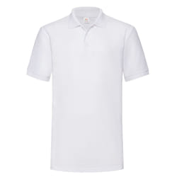 Fruit of the Loom Mens Plain Heavyweight Polo Shirt - XXL, White