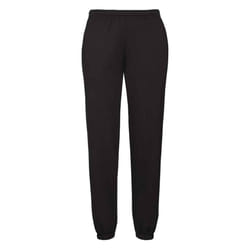 Fruit of the Loom Mens Classic Elasticated Hem Jogging Bottoms - S, Black