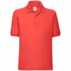 Fruit Of The Loom Childrens/Kids Poly/Cotton Pique Polo Shirt - 12-13 Years, Red