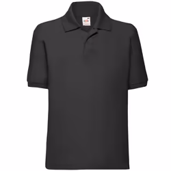 Fruit Of The Loom Childrens/Kids Poly/Cotton Pique Polo Shirt - 12-13 Years, Black