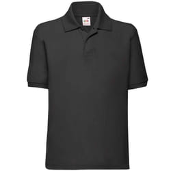 Fruit Of The Loom Childrens/Kids Poly/Cotton Pique Polo Shirt - 12-13 Years, Black
