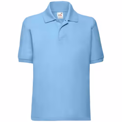 Fruit Of The Loom Childrens/Kids Poly/Cotton Pique Polo Shirt - 12-13 Years, Sky Blue