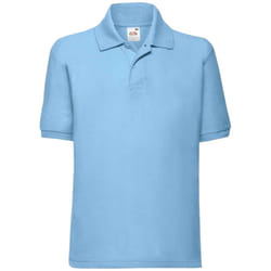 Fruit Of The Loom Childrens/Kids Poly/Cotton Pique Polo Shirt - 12-13 Years, Sky Blue