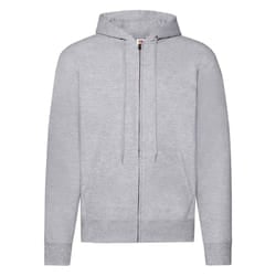 Fruit Of The Loom Mens Classic Heather Zipped Hoodie - L, Heather Grey