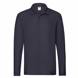 Fruit of the Loom Mens Premium Pique Long-Sleeved Polo Shirt - 3XL, Deep Navy