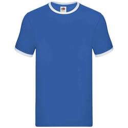 Fruit of the Loom Mens Ringer Contrast T-Shirt - 3XL, Royal Blue/White
