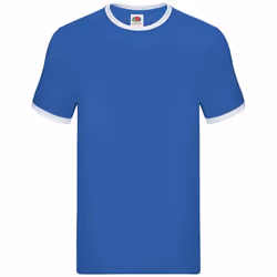 Fruit of the Loom Mens Ringer Contrast T-Shirt - XL, Royal Blue/White