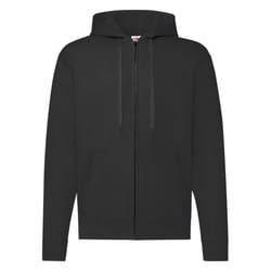 Fruit of the Loom Mens Classic Zipped Hoodie - XXL, Black