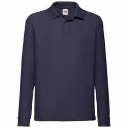 Fruit Of The Loom Childrens/Kids Long Sleeve Pique Polo Shirt - 12-13 Years, Deep Navy
