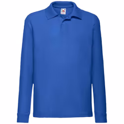 Fruit Of The Loom Childrens/Kids Long Sleeve Pique Polo Shirt - 12-13 Years, Royal Blue