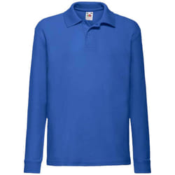 Fruit Of The Loom Childrens/Kids Long Sleeve Pique Polo Shirt - 12-13 Years, Royal Blue