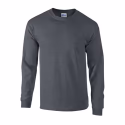 Gildan Unisex Adult Ultra Cotton Jersey Knit Long-Sleeved T-Shirt - S, Dark Heather